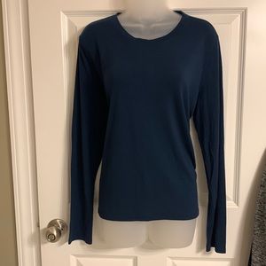 Athleta Blue Yoga shirt Large Tall excellent condition no rips or stains